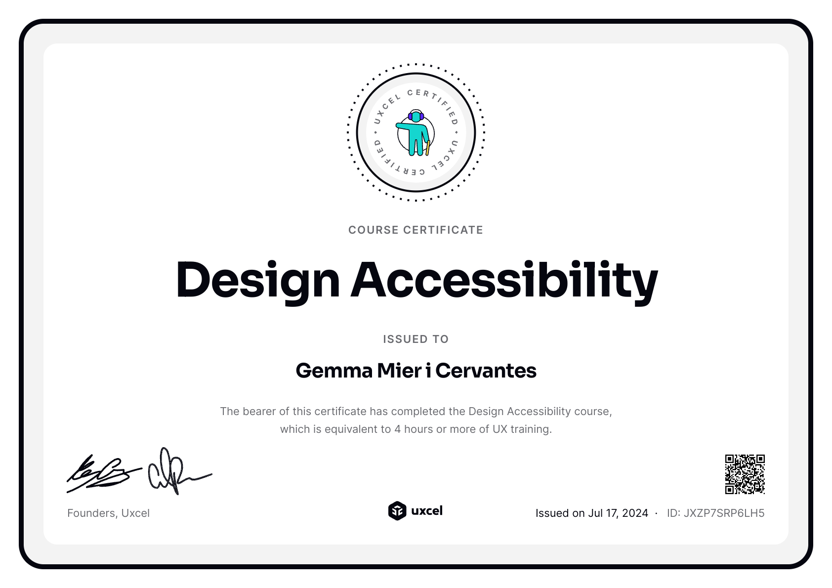 Gemma Mier i Cervantes's certificate